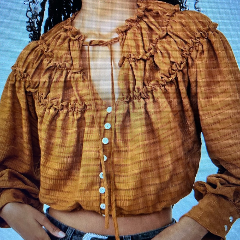 NWT FREE PEOPLE Hailey Crop Long Sleeve
Blouse